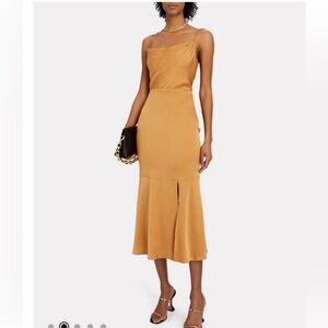 Intermix midi dress butterscotch color size 2 new w/ tags